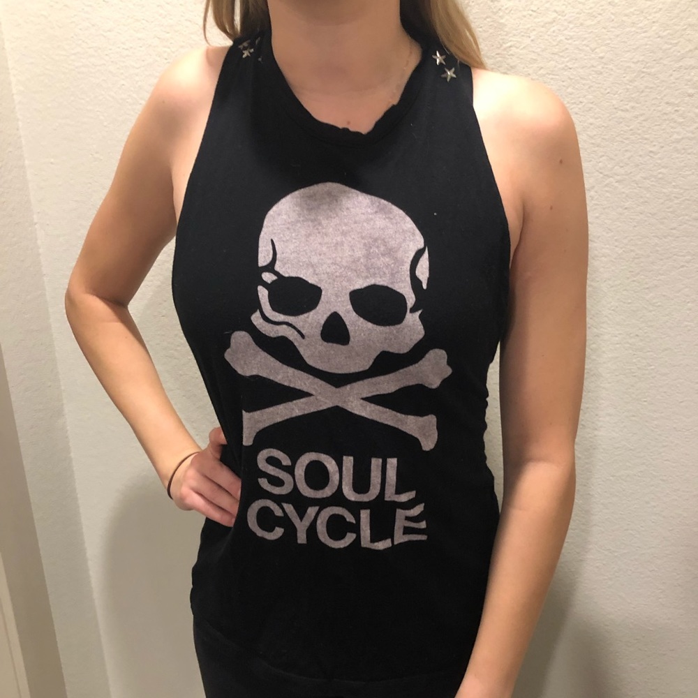 SoulCycle Braided Tank w Accent Stars like new